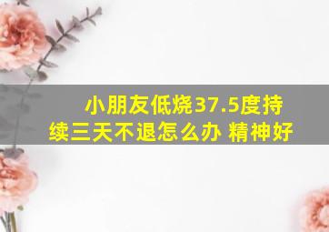 小朋友低烧37.5度持续三天不退怎么办 精神好